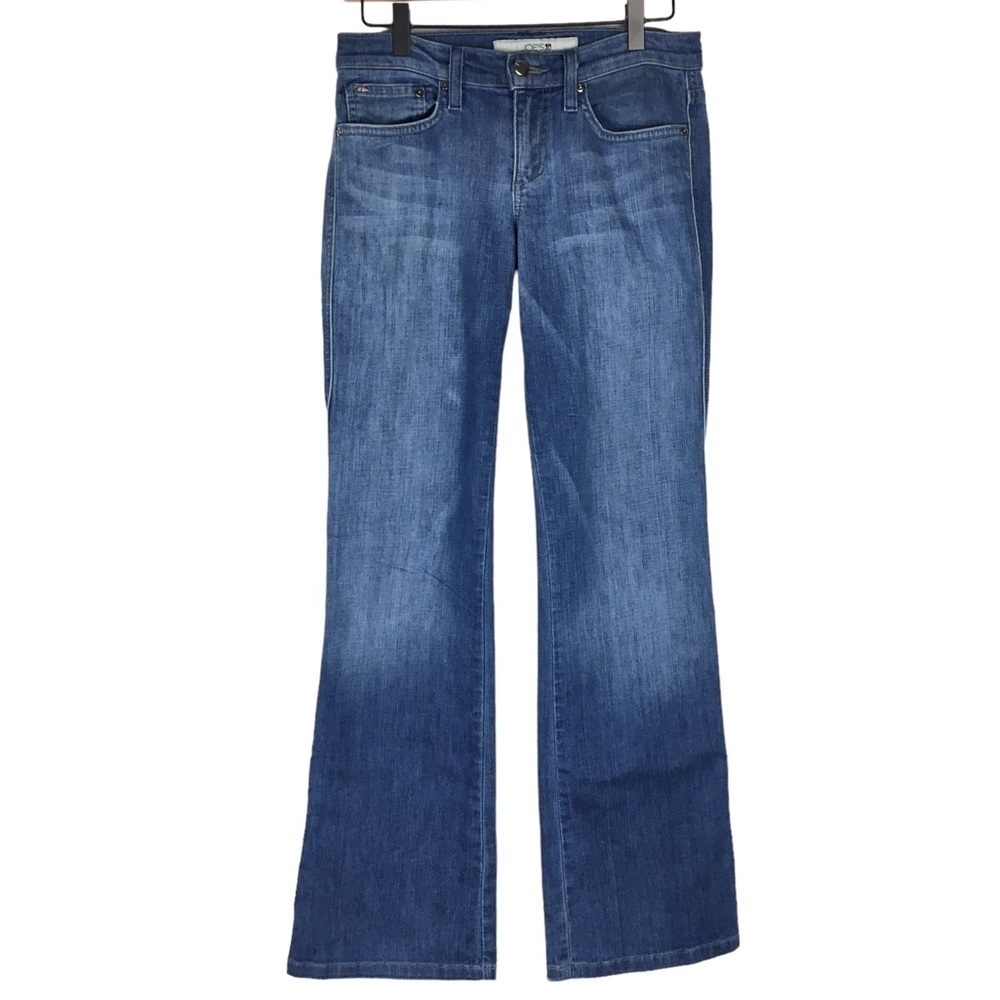 JOE’S JEANS Joni Straight Leg Medium Wash Distressed Stretch Denim Low Rise 26